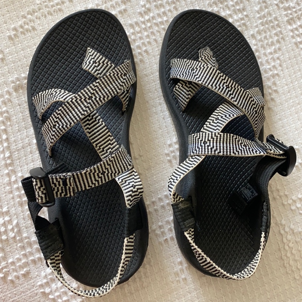 Black and White Womens Chacos Size 8